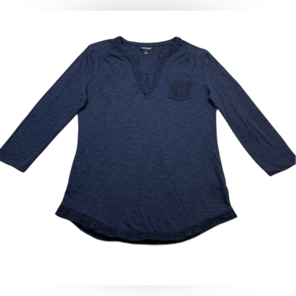 Lucky Brand Tops - Lucky Brand Blue Fitted 3/4 Sleeve Blouse